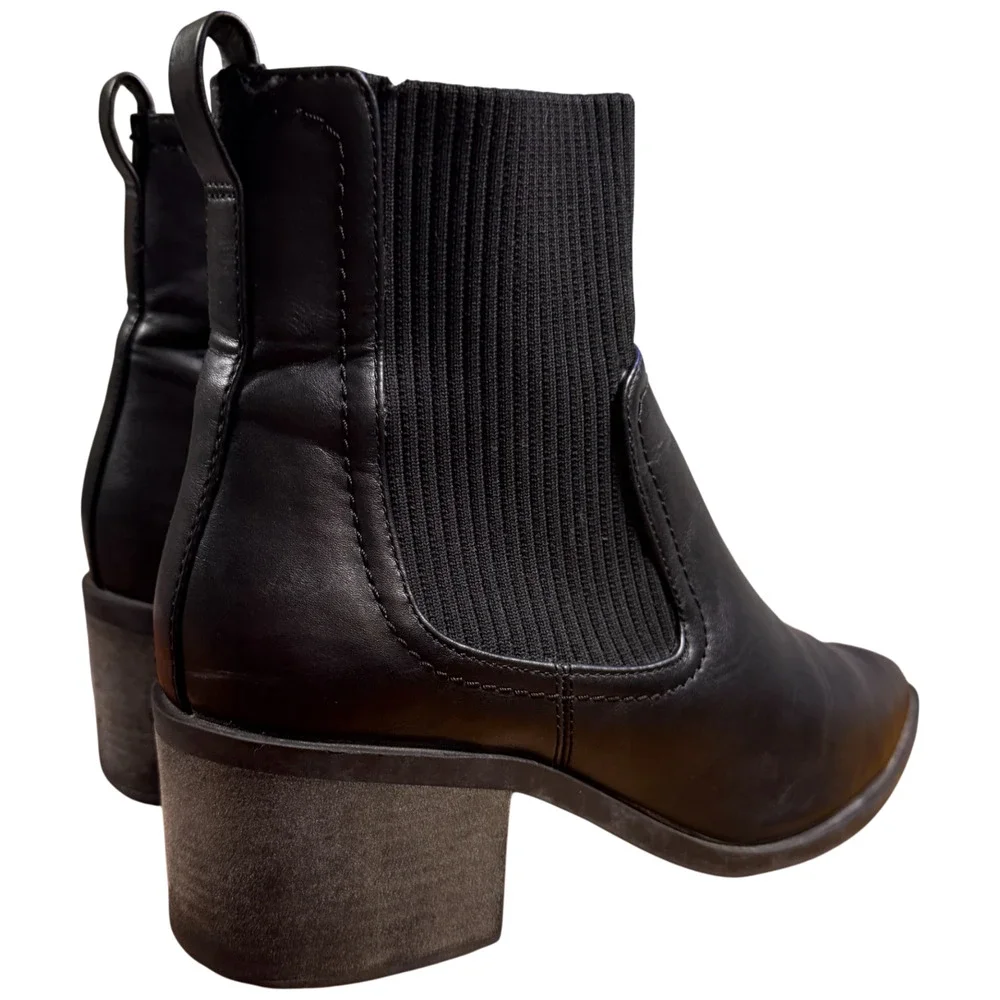 Anne Klein Antic Women's 8.5M Black Bootie Casual PU Textile Uppers Comfort